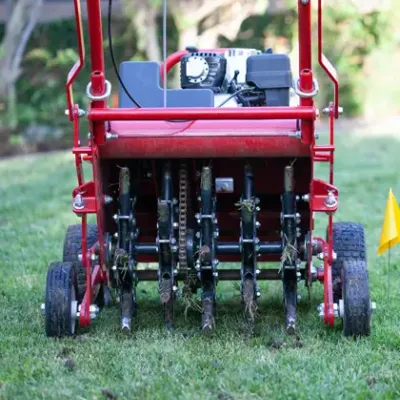 aerating lawn